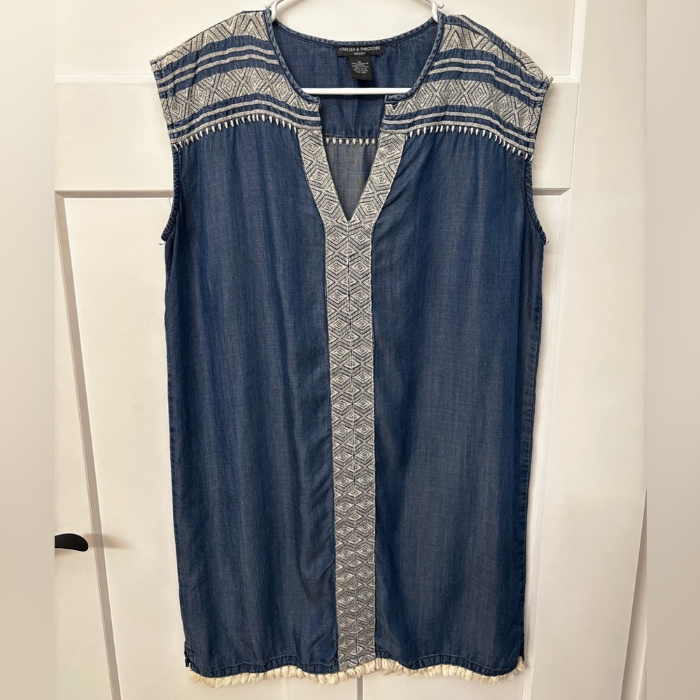 Chelsea & Theodore 100% Tencel Denim Color Dress Tunic Medium